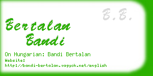 bertalan bandi business card